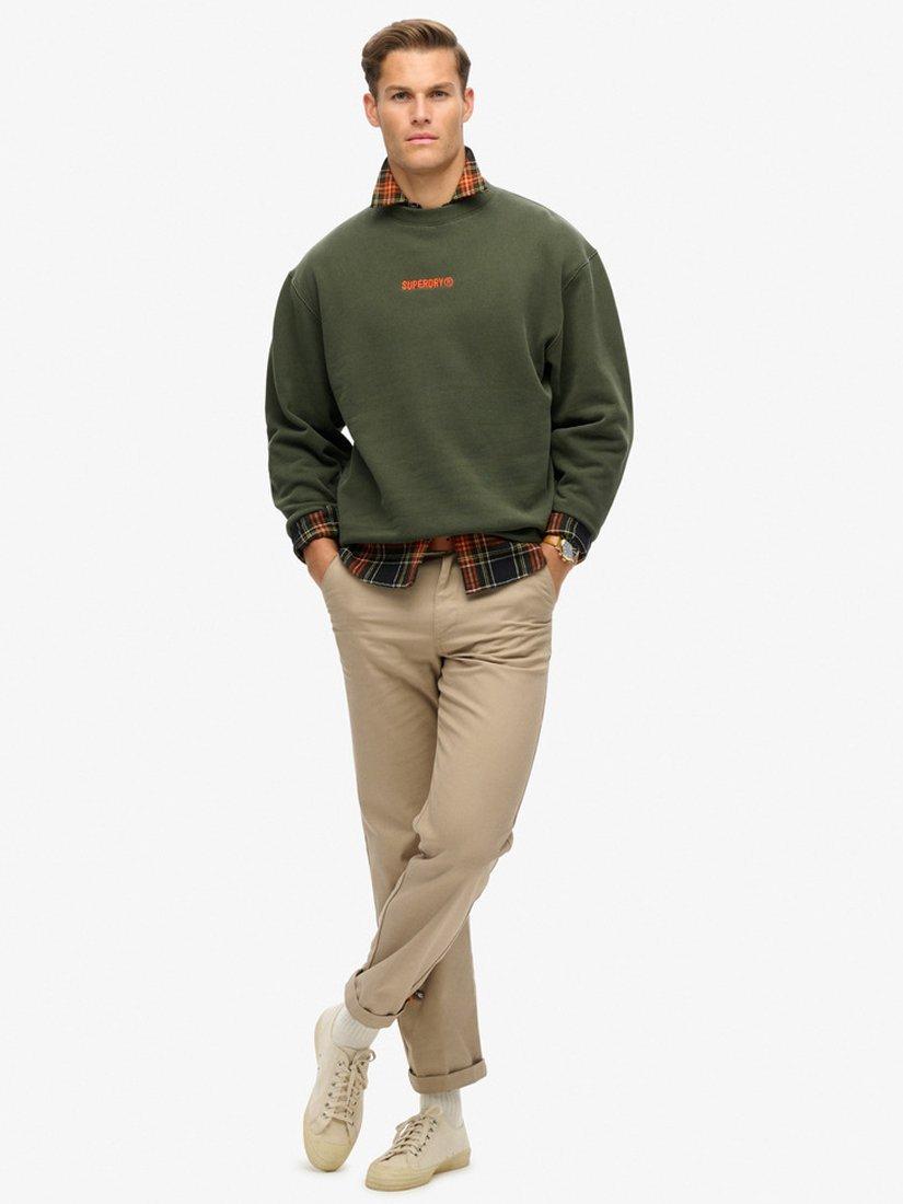 Product image 3 of 5, which shows Superdry Logo Sweatshirt, Army Khaki, M