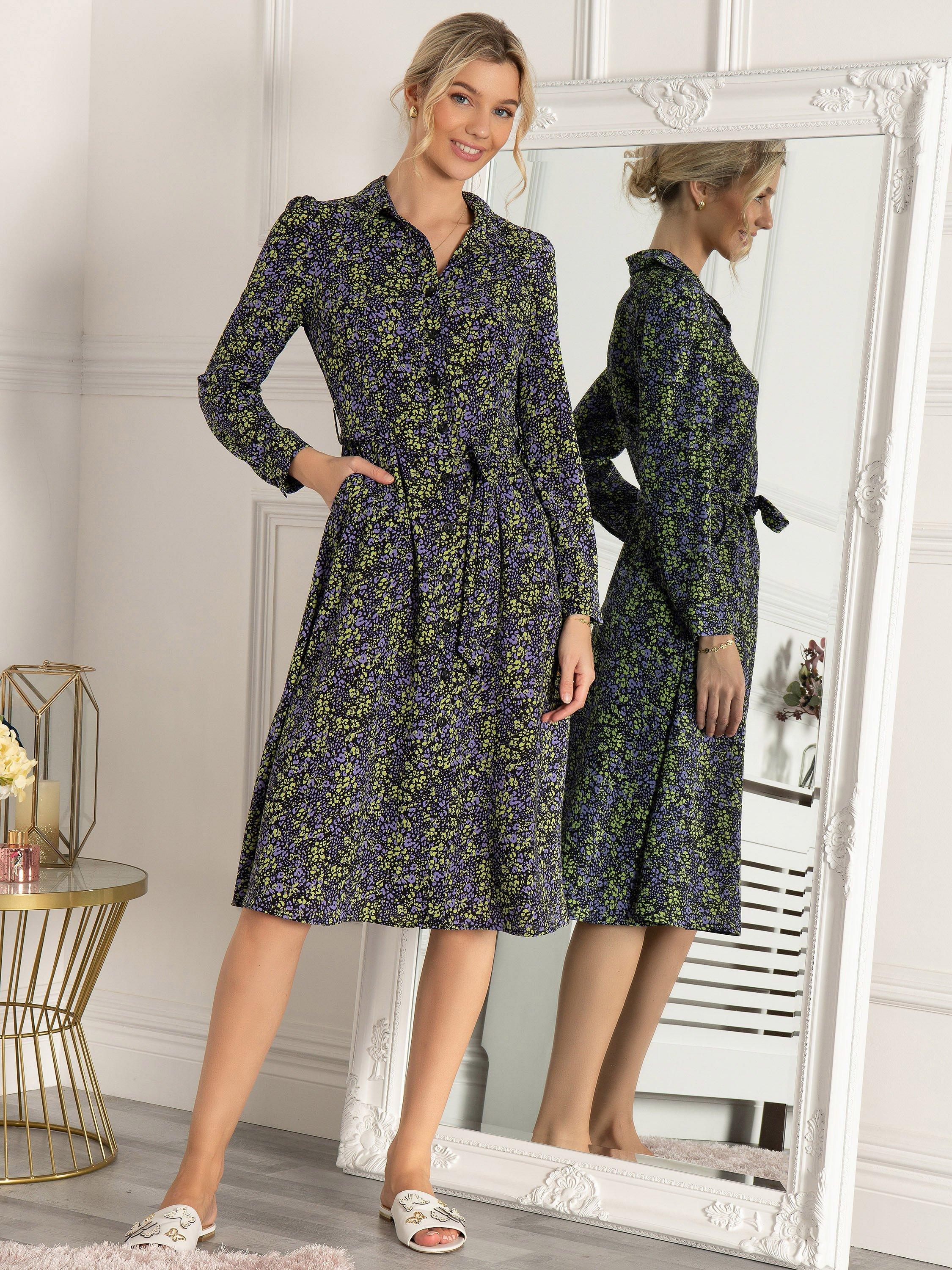 Jolie Moi Qiya Shirt Midi Dress, Purple