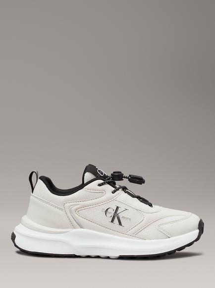 Calvin Klein Kids' Low Top Lace Up Trainers, Beige, Beige