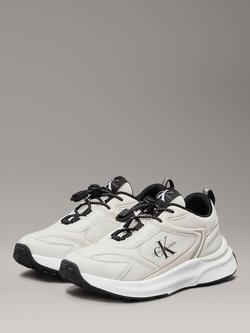 Calvin Klein Kids' Low Top Lace Up Trainers, Beige - view 2, Beige