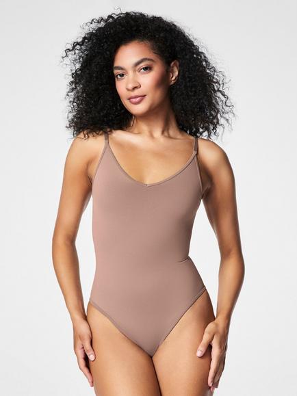 Spanx SPANXsculpt™ Firm Compression Seamless Power Thong Bodysuit, Brown
