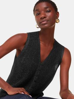 Whistles Sparkle Knit Tank, Black, Black