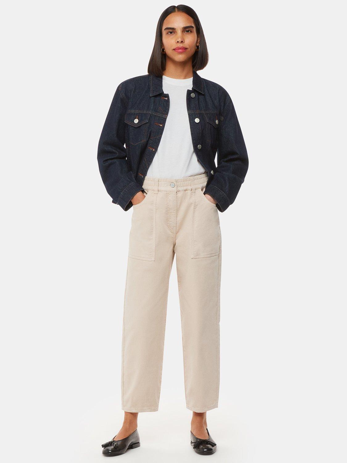 Product image 1 of 5, which shows Whistles Tessa Casual Trousers, Neutral, 6