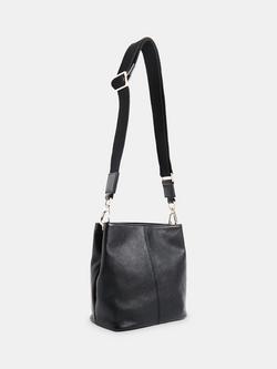 Whistles Dion Leather Bucket Bag, Black - view 2, Black