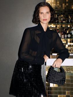 Whistles Sword Sequin Mini Skirt, Black, Black