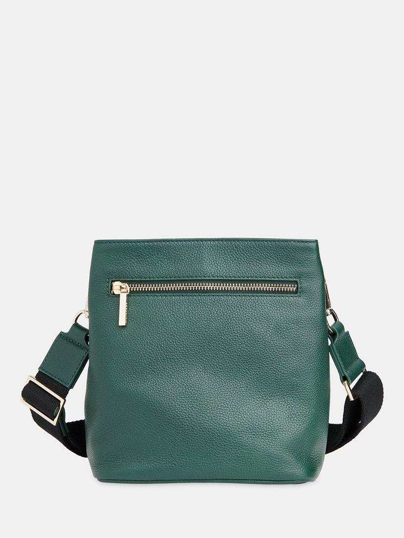 Whistles Dion Leather Bucket Bag Dark Green