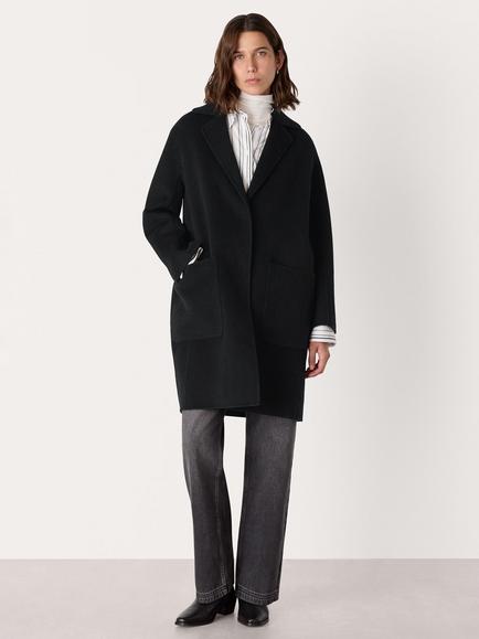 Whistles Cassie Double Face Wool Blend Coat, Black