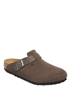 Birkenstock Boston Suede Clogs, Concrete Grey - view 2, Concrete Grey