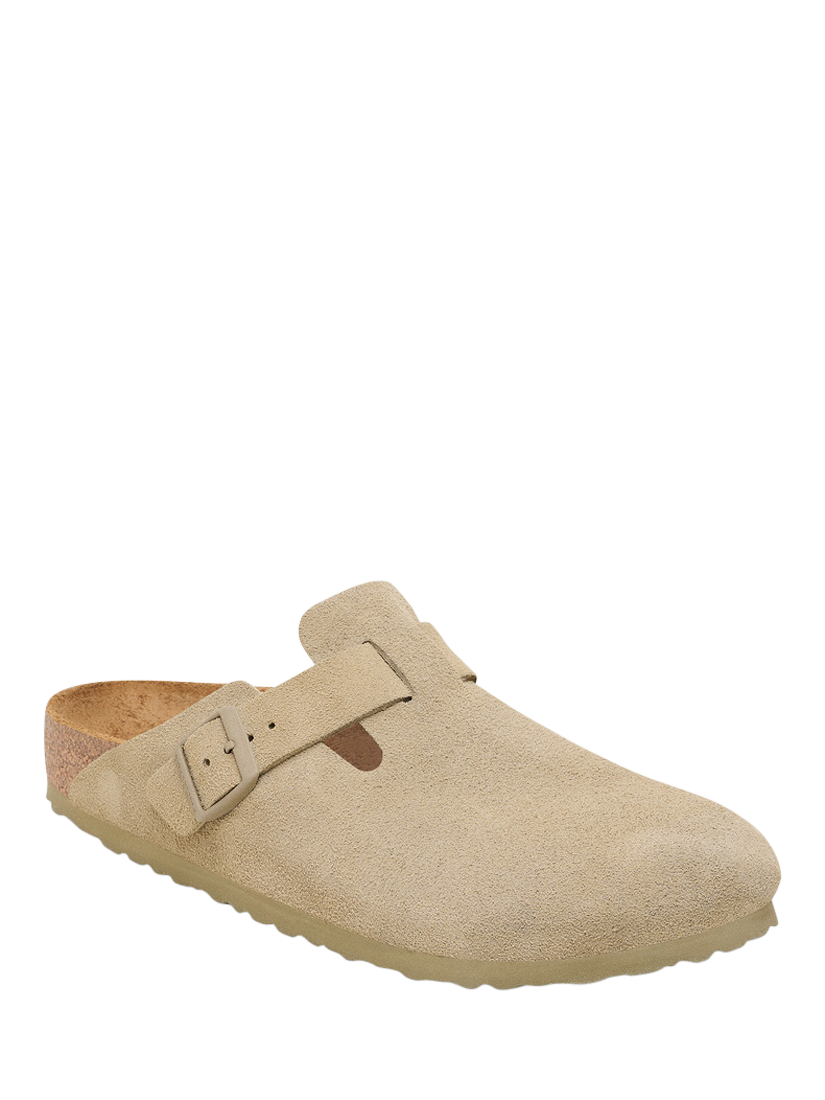 Product image 2 of 3, which shows Birkenstock Boston Suede Clogs, Faded Khaki, EU41