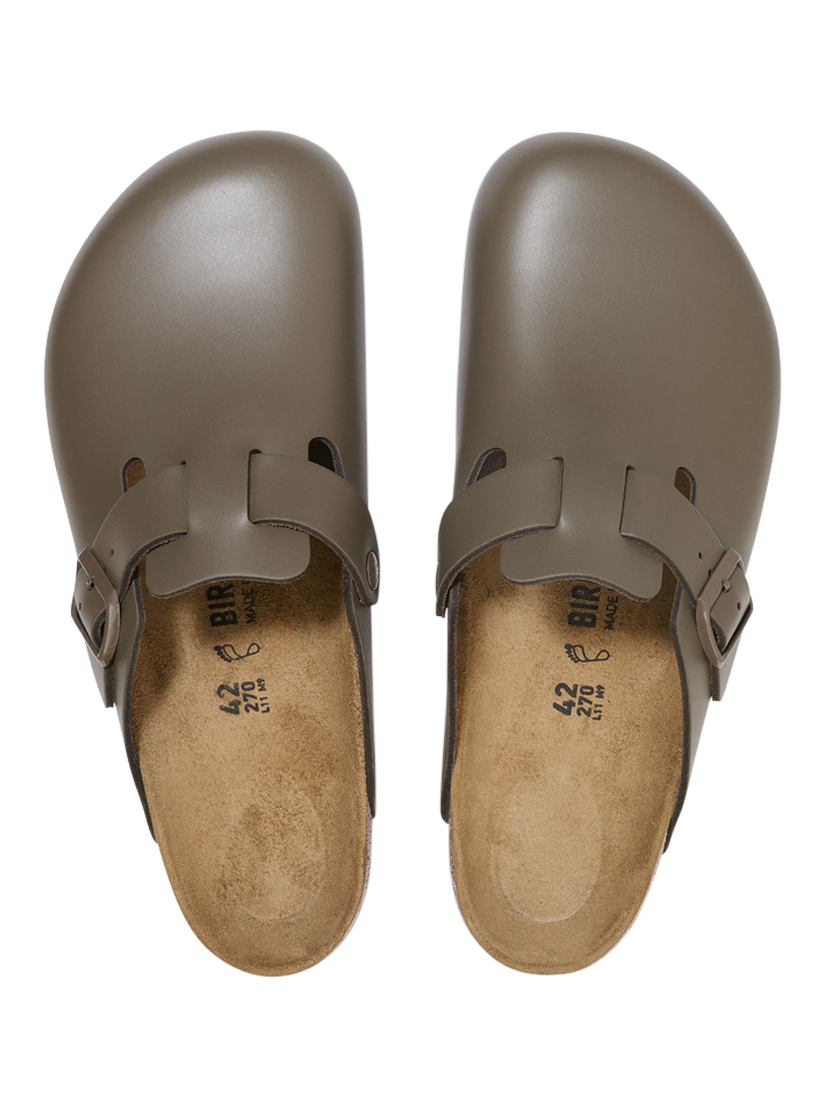Product image 3 of 3, which shows Birkenstock Boston Leather Clogs, Concrete Grey, EU41