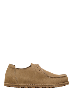 Birkenstock Utti Suede Lace Detail Moccasins, Grey Taupe, Grey Taupe