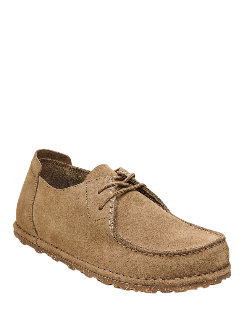 Product image 2 of 3, which shows Birkenstock Utti Suede Lace Detail Moccasins, Grey Taupe, EU41