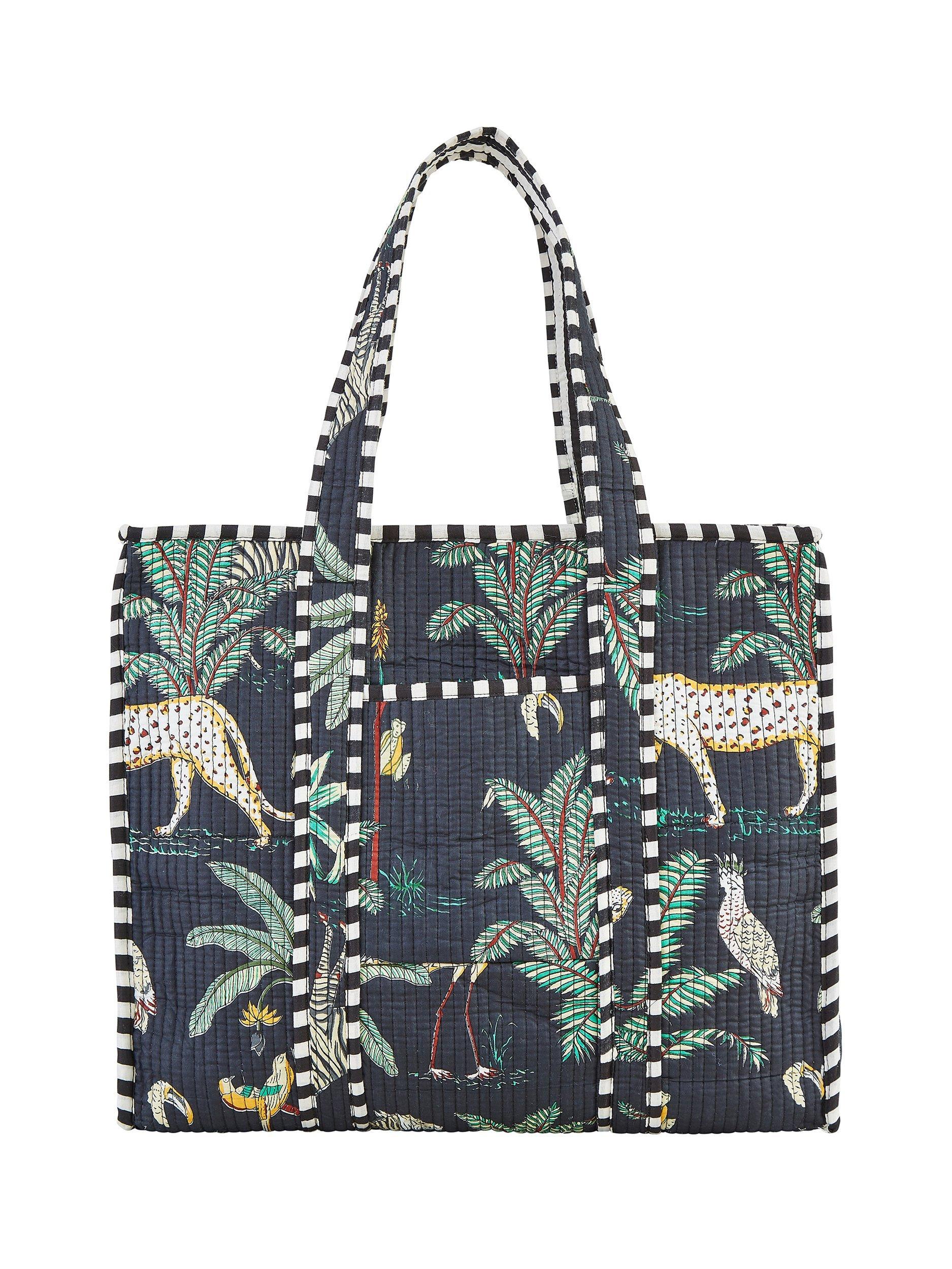 Product image 1 of 3, which shows Yumi Animal Quilted Bag, Black