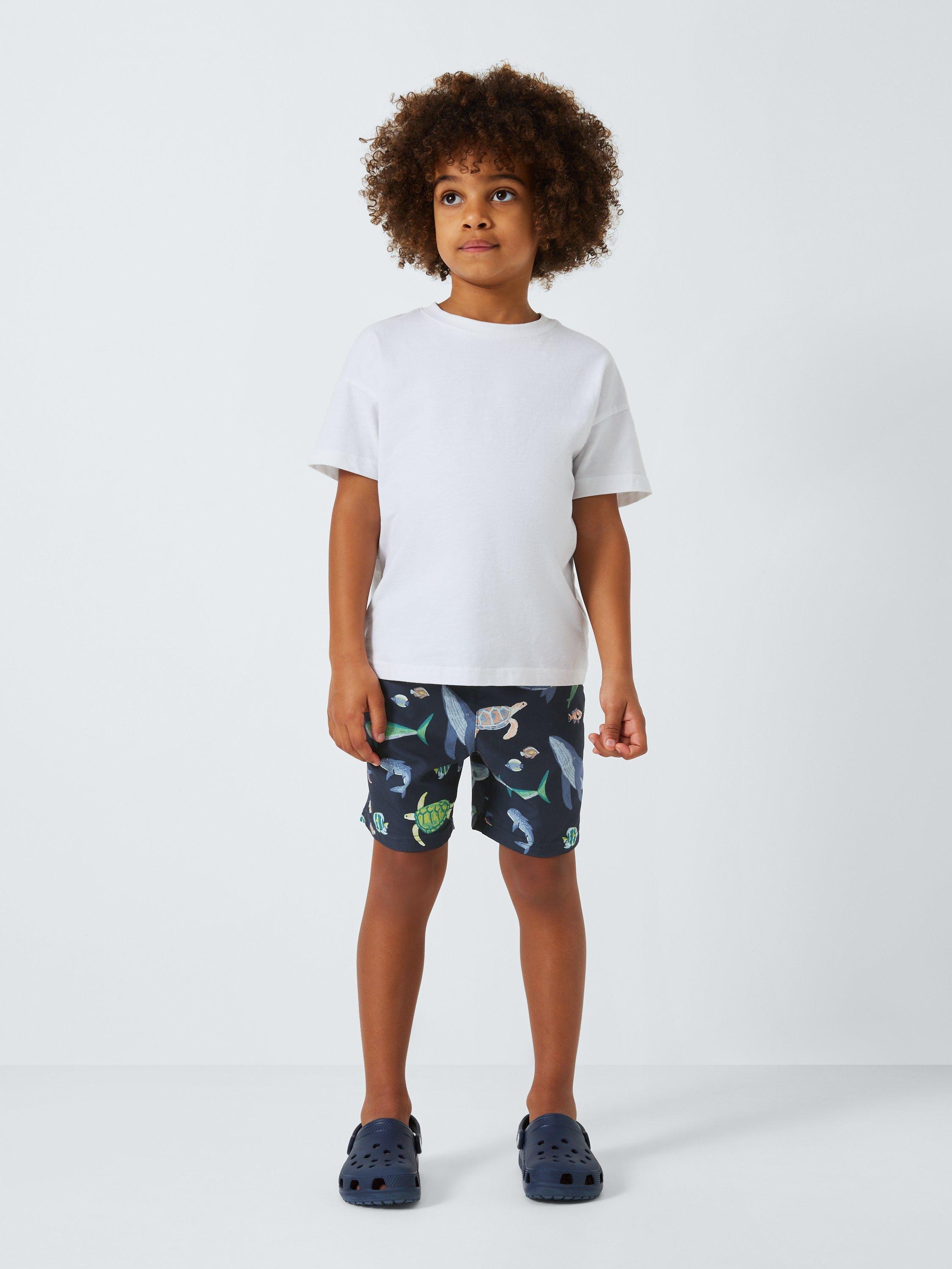 Product image 4 of 7, which shows John Lewis Kids' Sea Animal Swim Shorts, Blue, 2 years