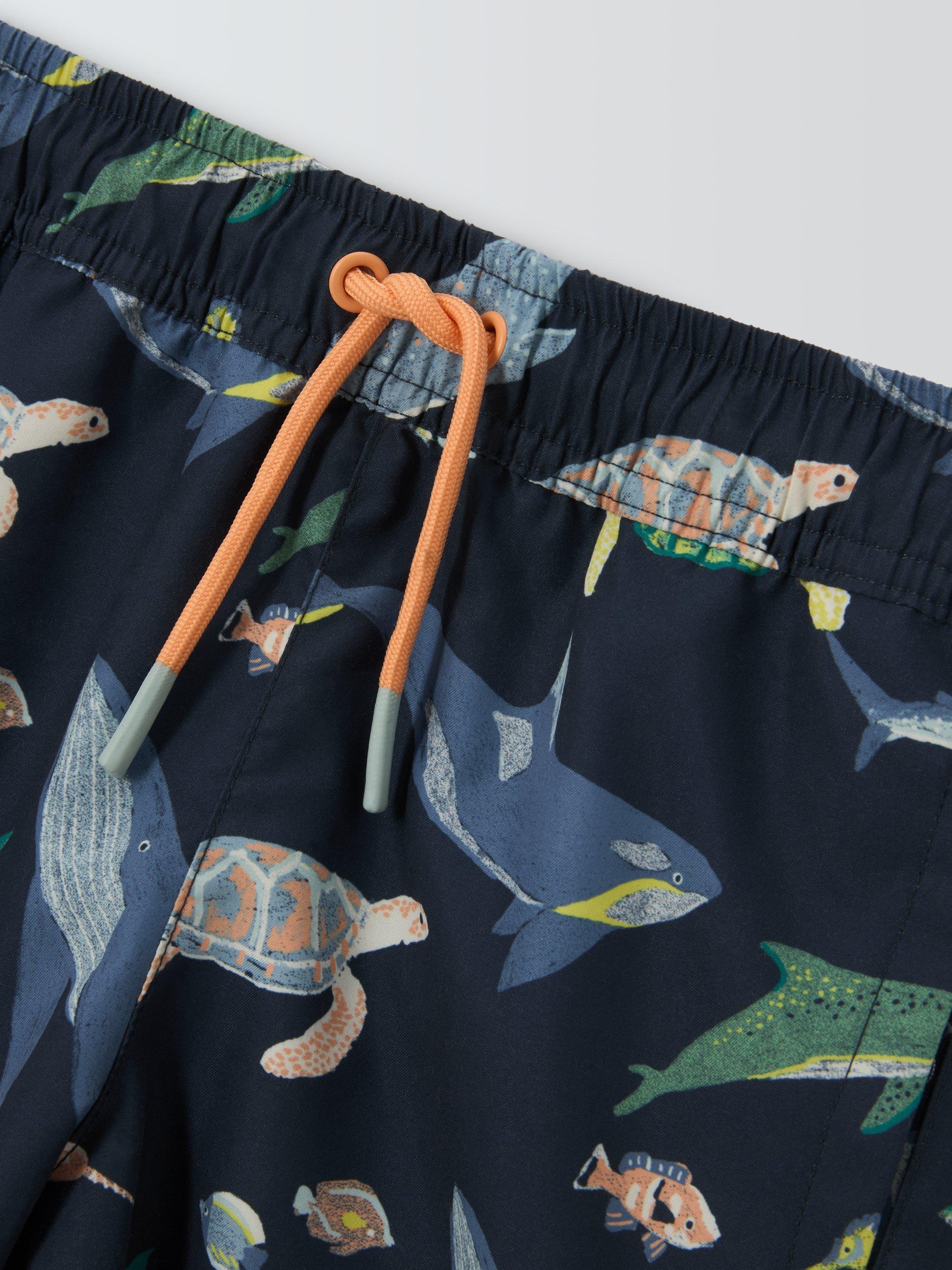 Product image 6 of 7, which shows John Lewis Kids' Sea Animal Swim Shorts, Blue, 2 years