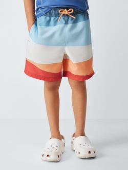 John Lewis Kids' Wavy Swim Shorts, Multi, Multi