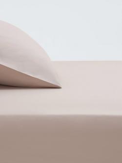 John Lewis Easy Care Organic Cotton 200 Thread Count Count Deep Fitted Sheet, Latte