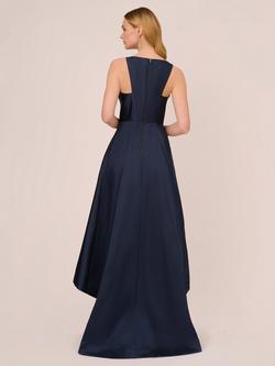 Adrianna Papell Mikado High Low Dress, Midnight - view 2, Midnight