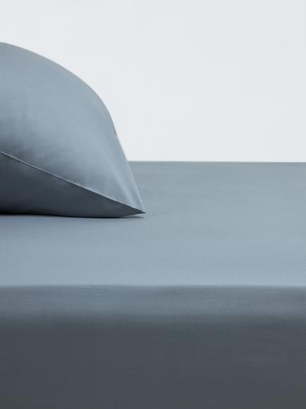 John Lewis Easy Care Organic Cotton 200 Thread Count Fitted Sheets, Pacific Blue
