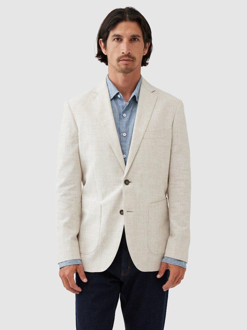 Product image 1 of 5, which shows Rodd & Gunn Chaslands Cotton Linen Slim Fit Blazer, Oatmeal, XL