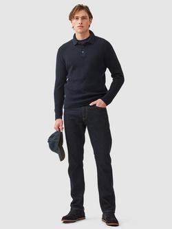 Rodd & Gunn Eastern Bush Knitted Cotton Polo Neck Jumper - view 2, Navy