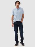 Rodd & Gunn LeBons Bay Jacquard Cotton Slim Fit Polo Shirt, Sky Blue