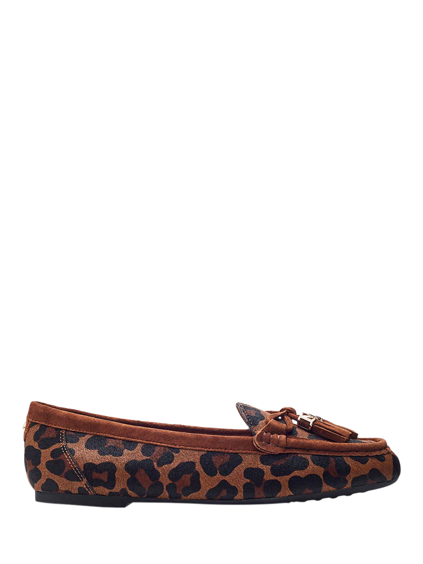 Moda in Pelle Famina Dark Leopard Loafers Tan