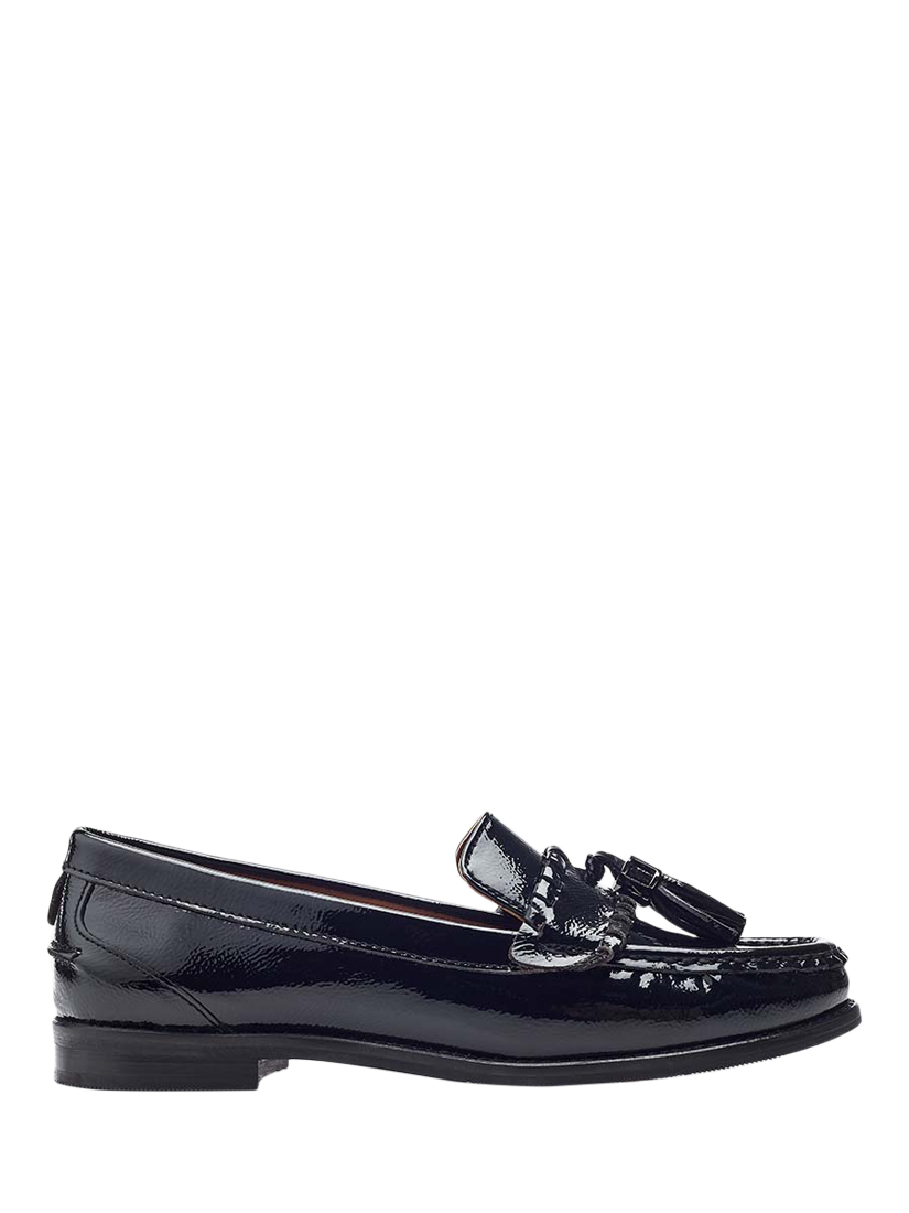 Moda in Pelle Espelette Patent Leather Boat Shoes Black