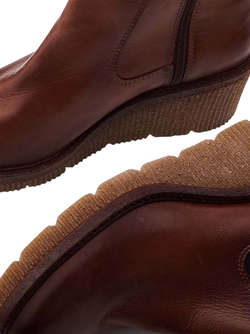 Product image 4 of 4, which shows Moda in Pelle Audyn Leather Wedge Heel Ankle Boots, Tan, 3