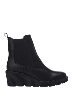 Moda in Pelle Audyn Leather Wedge Heel Ankle Boots, Jet Black