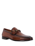 Dune Seymore Leather Loafers, Dark Tan-leather