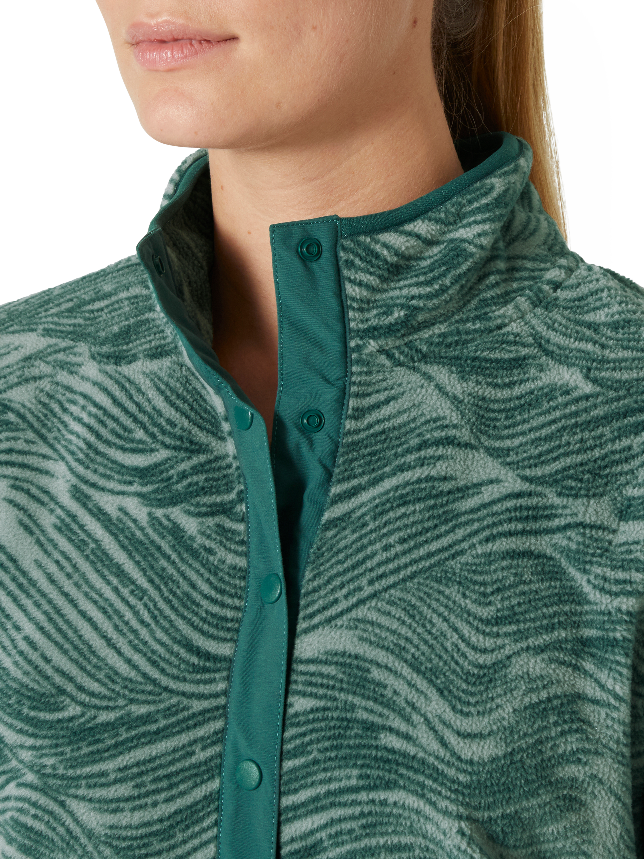 Product image 3 of 5, which shows Helly Hansen Women's Maridale Fleece Pullover Top, Cactus Wave Aop, S