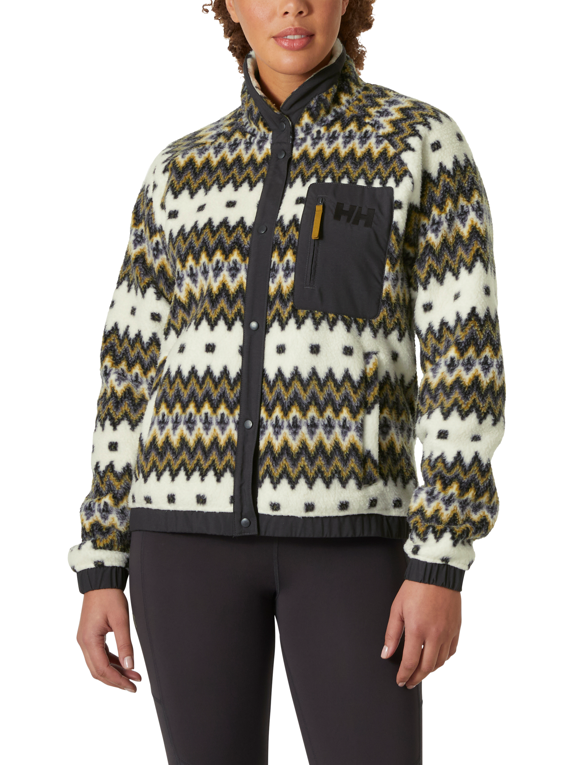 Helly Hansen Women s Imperial Printed Pile Snap Jacket Snow Nordic Knit