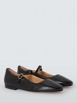 John Lewis Harrietta Wide Fit Mary Jane Leather Pumps, Black - view 2, Black
