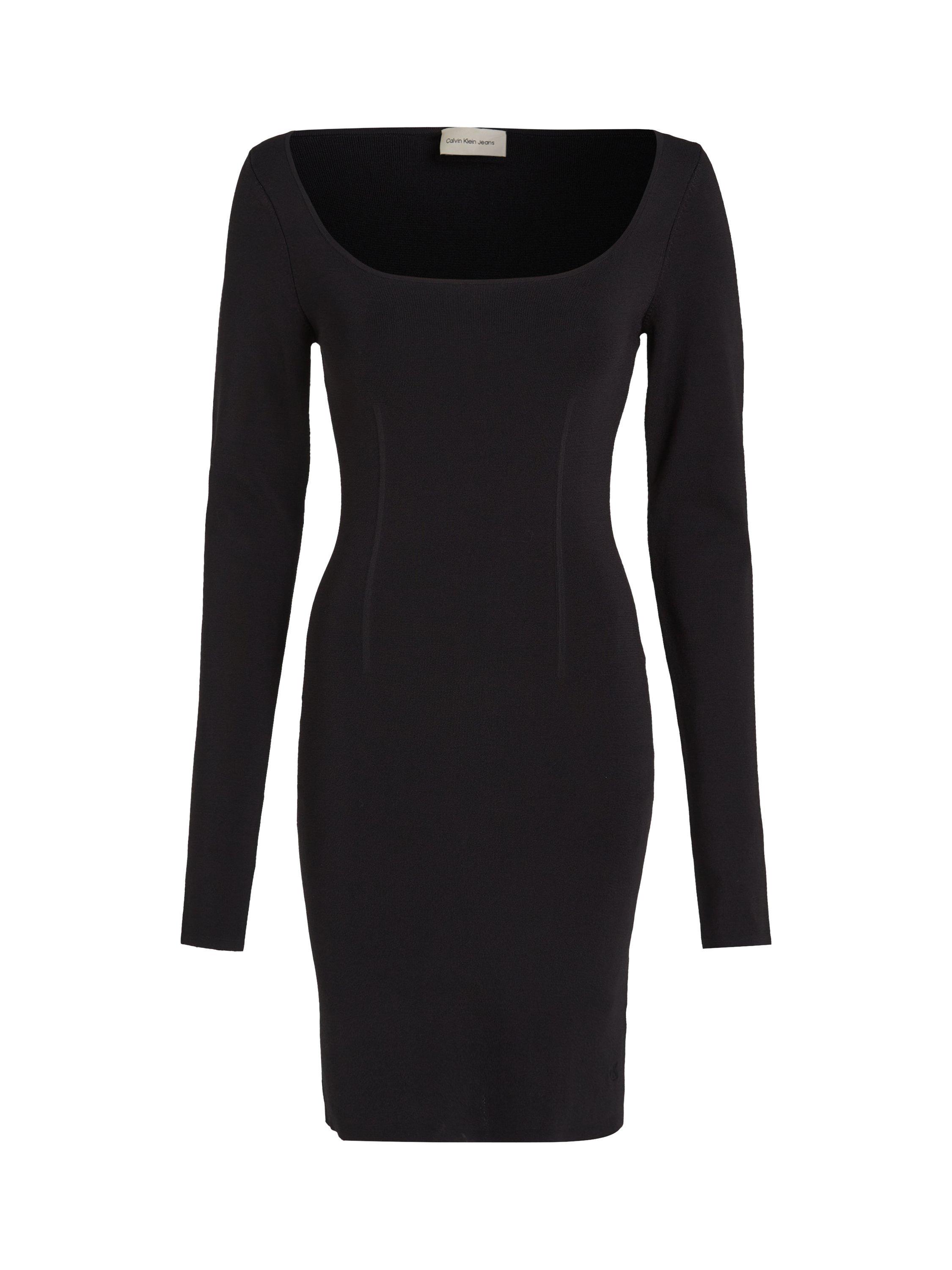 Product image 4 of 6, which shows Calvin Klein Jeans Sculpted Sweater Dress, Ck Black, L