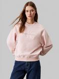 Calvin Klein Jeans Organic Cotton Chenille Mono Logo Jumper, Peach Whip