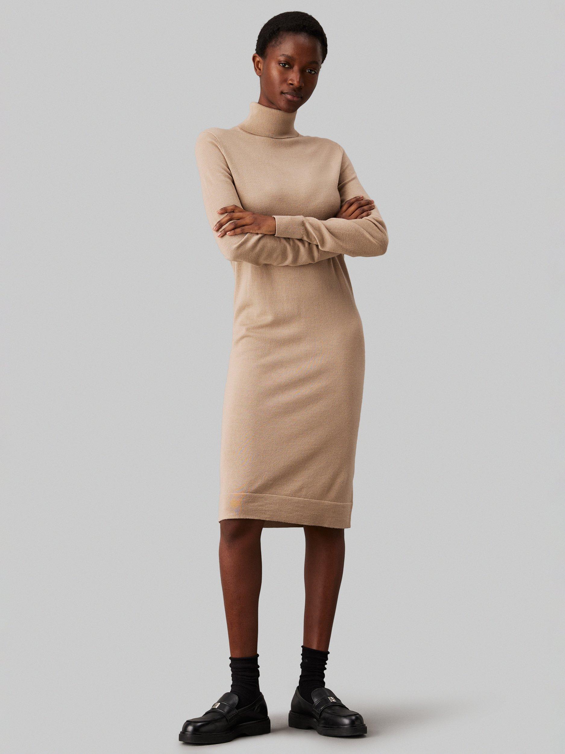 Calvin Klein Jeans Merino Wool Roll Neck Jumper Dress