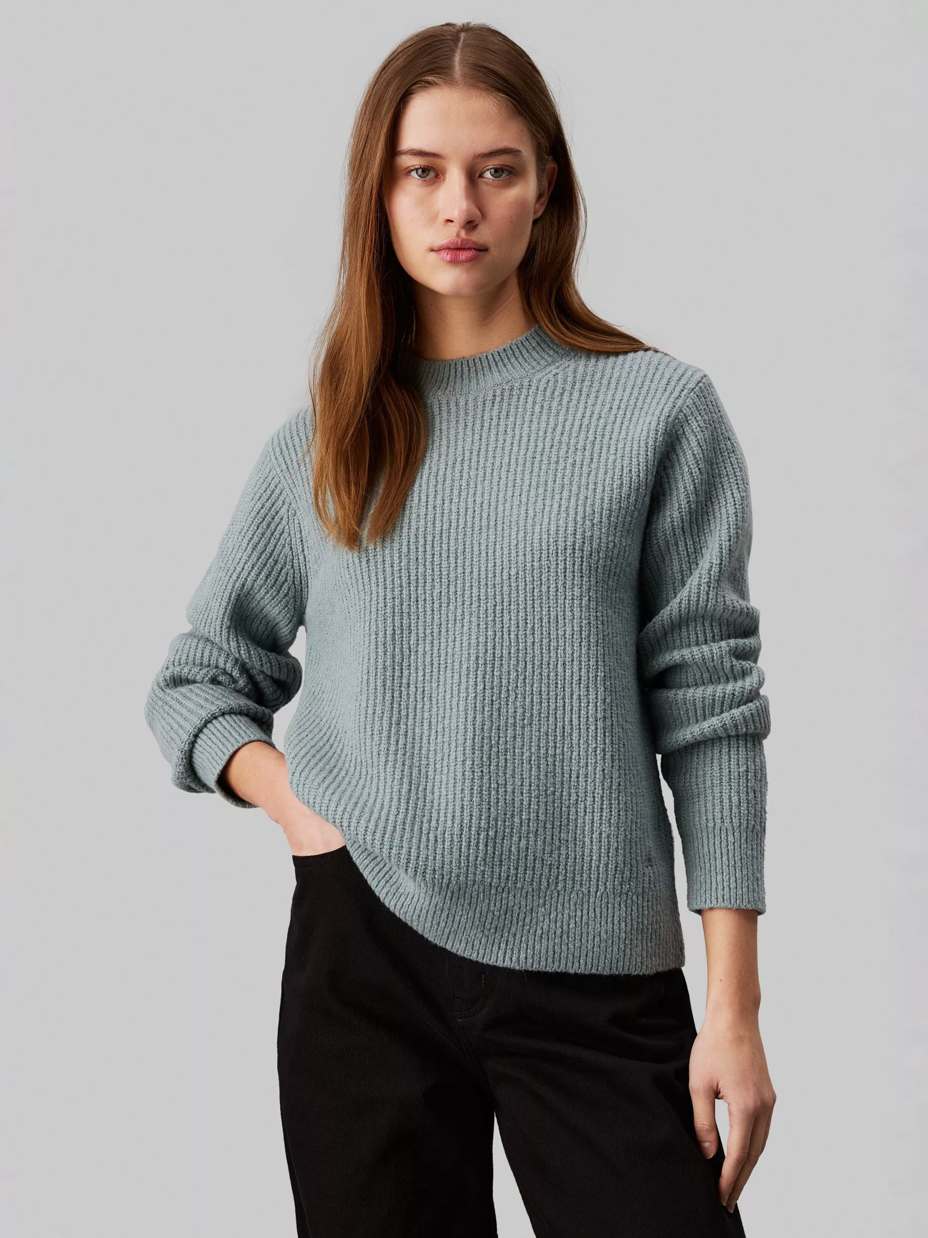 Calvin klein grey jumper womens hotsell