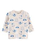 Lindex Baby Dog Print Long Sleeve Top, Light Beige