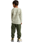 Lindex Baby Durable Joggers, Dark Khaki Green