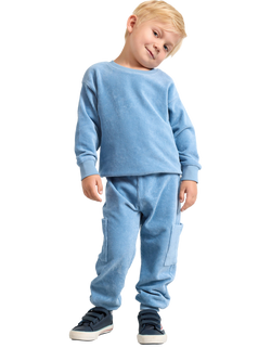 Lindex Kids' Cord Cargo Joggers, Lt Dusty Blue, Lt Dusty Blue