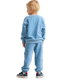 Lindex Kids' Cord Cargo Joggers, Lt Dusty Blue - view 2, Lt Dusty Blue