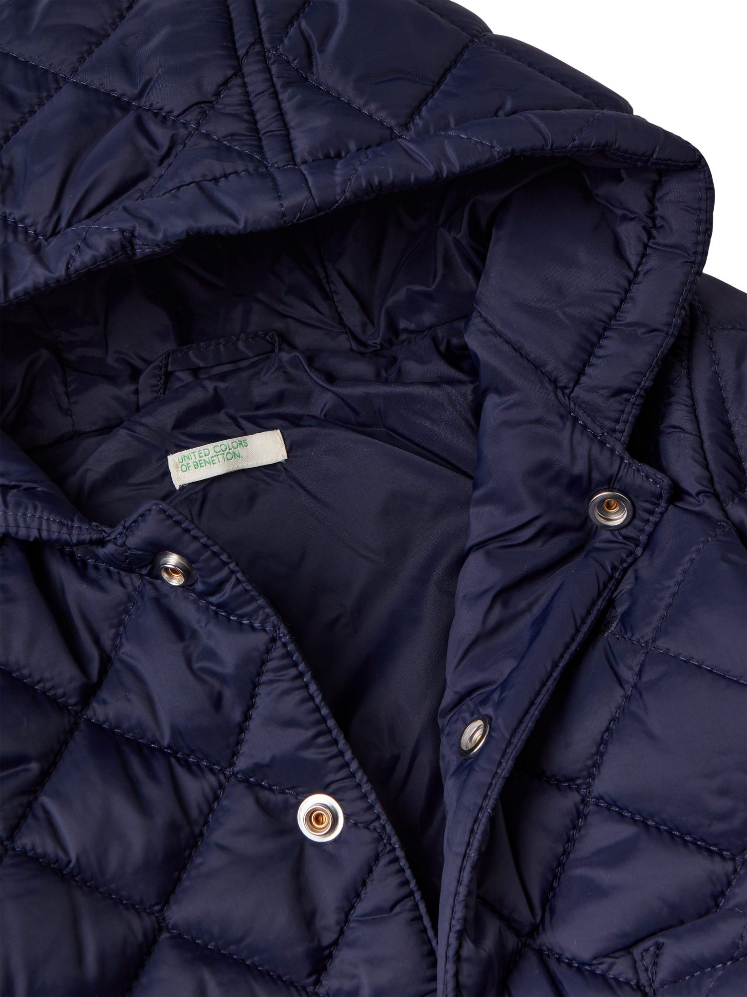 Product image 3 of 3, which shows Benetton Baby Hooded Quilted Jacket, Night Blue, 0-3 months