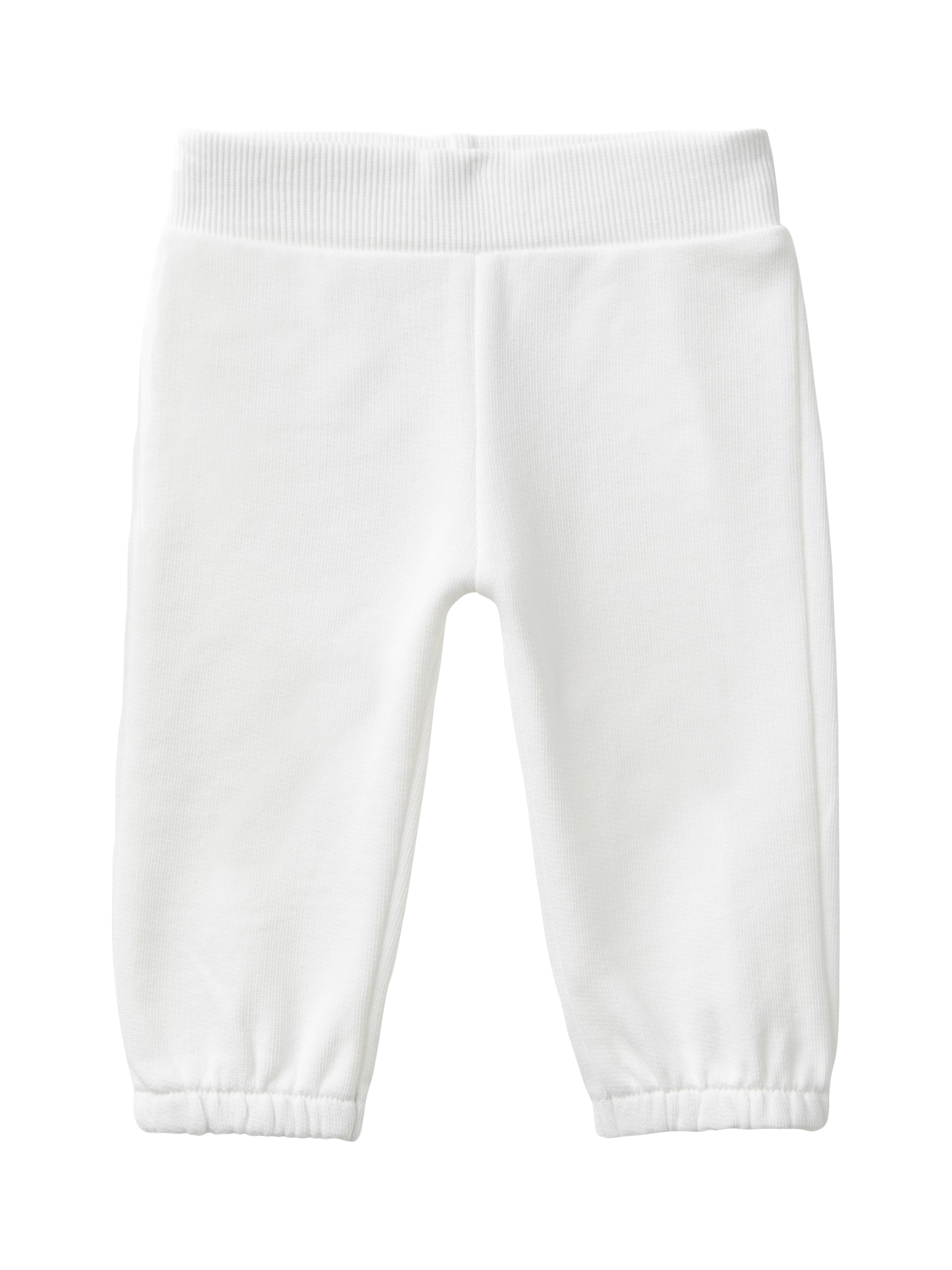 Benetton Baby Cotton Newborn Trousers, Offwhite