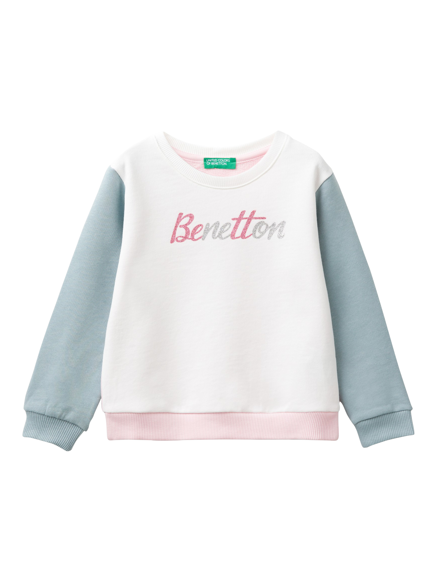 Benetton Kids' Logo Colour Block Sweatshirt, Multi