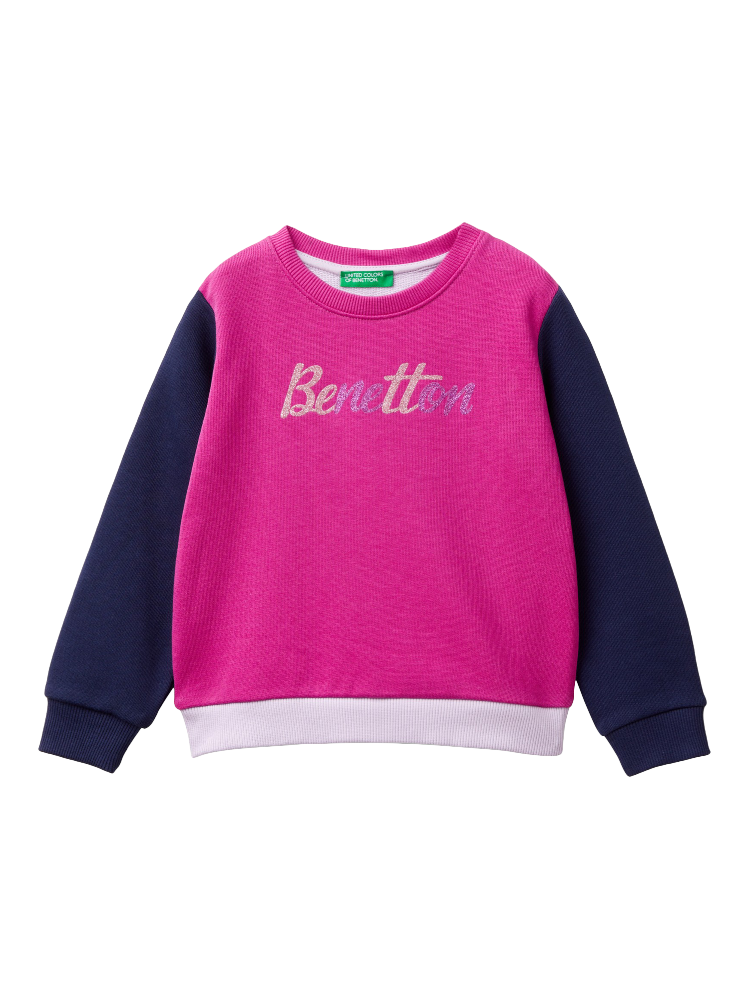 Benetton Kids' Logo Colour Block Sweatshirt, Multi
