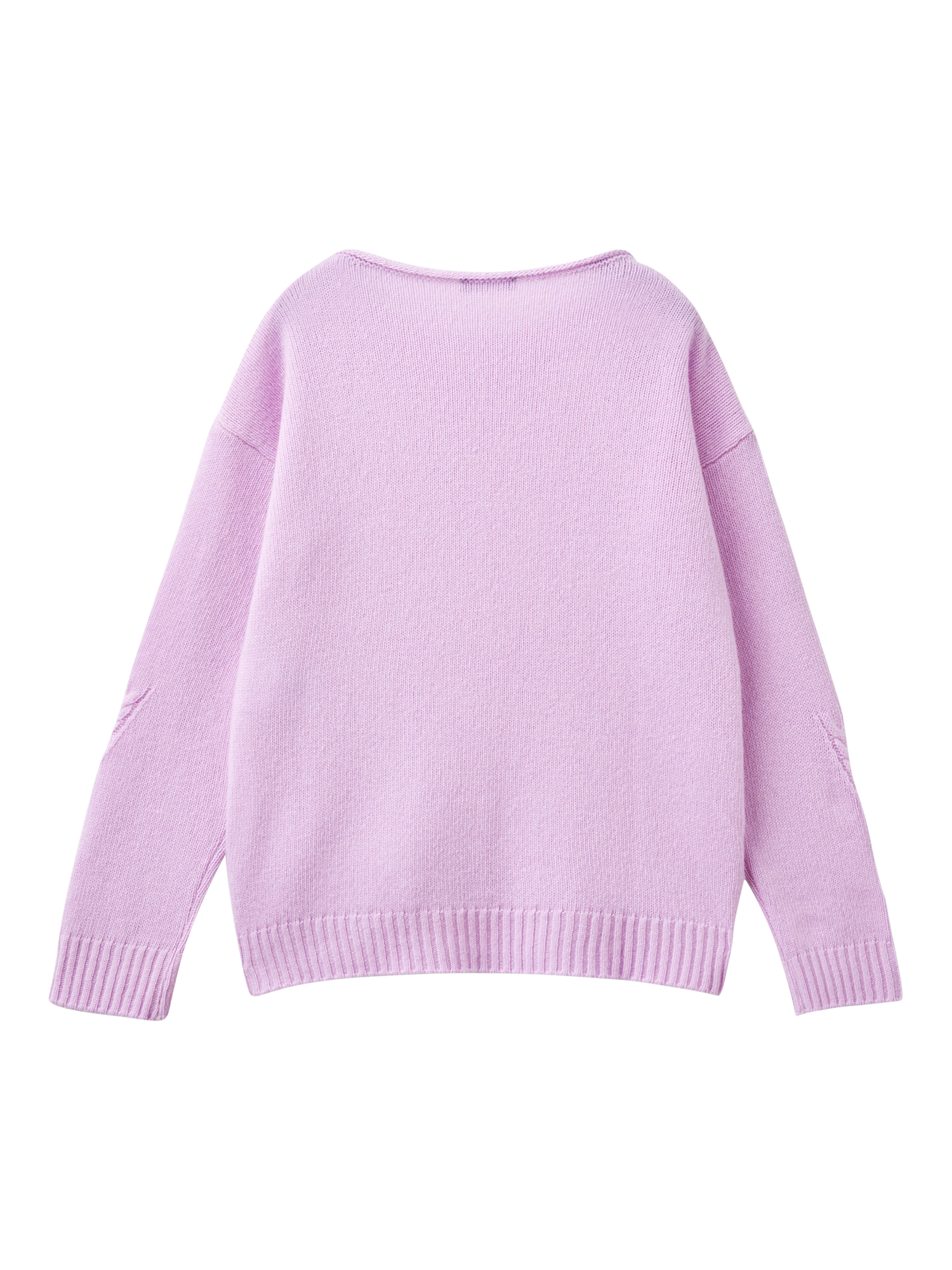 Product image 2 of 3, which shows Benetton KIds' Wool Blend Crew Neck Jumper, Lilac, 6-7 years