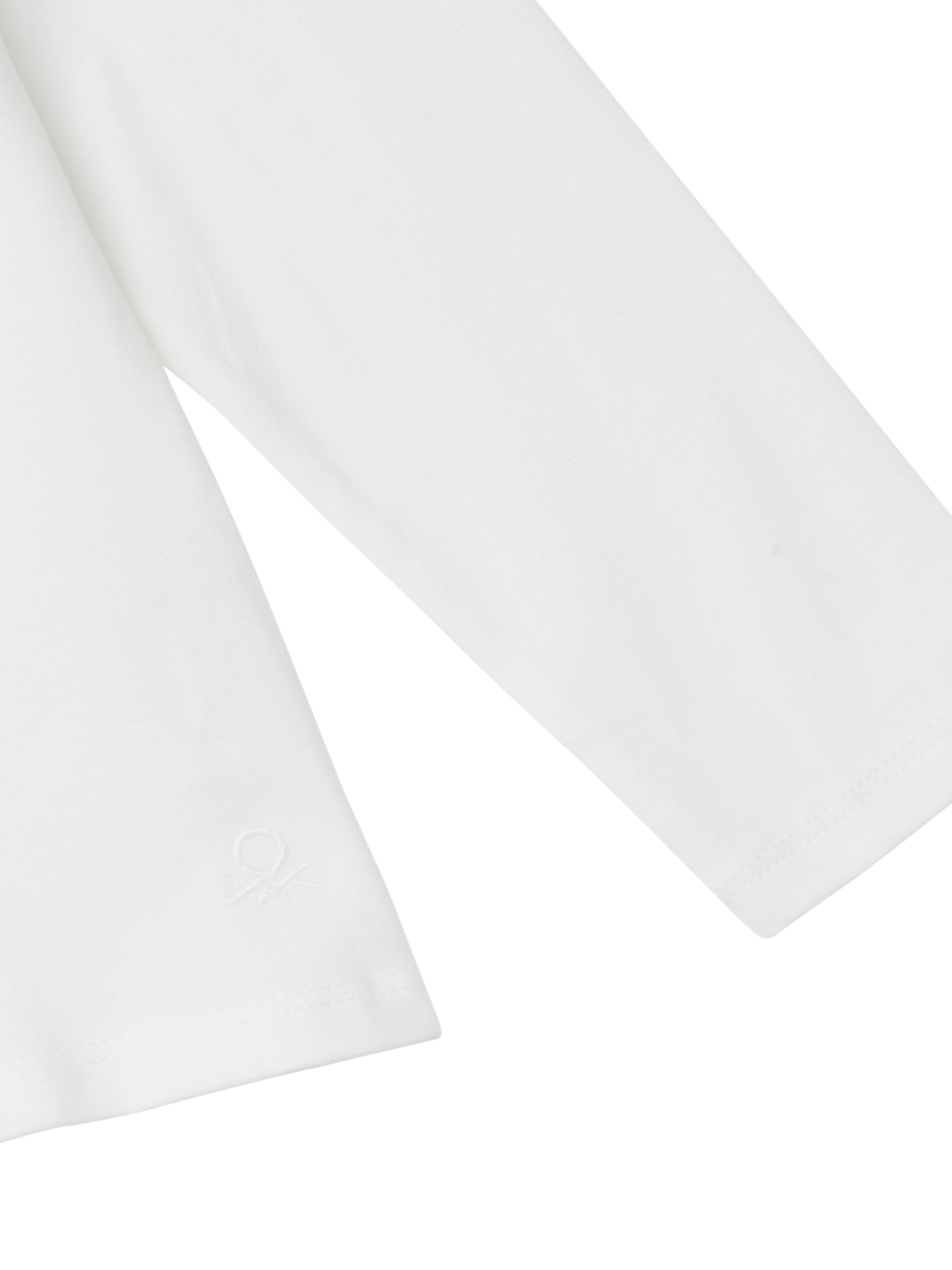 Product image 3 of 3, which shows Benetton Kids' Cotton Blend Jersey Roll Neck Jumper, Off White, 18-24 months