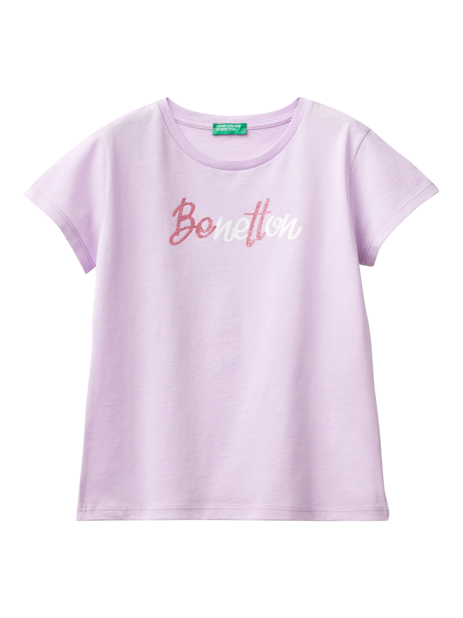 Benetton Kids' Cotton Logo Tee, Lilac