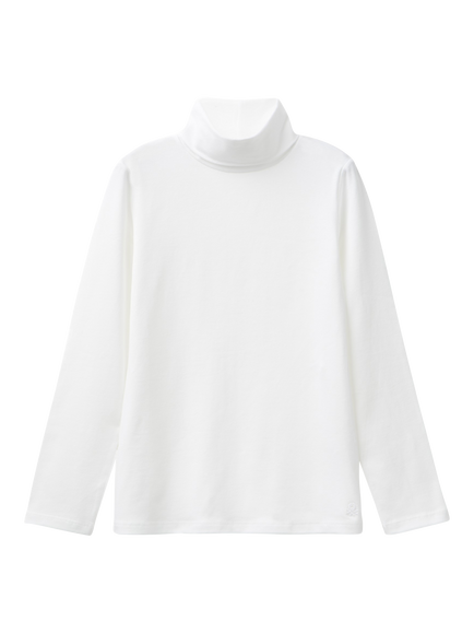Benetton Kids' Roll Neck Tee, Off White, Off White